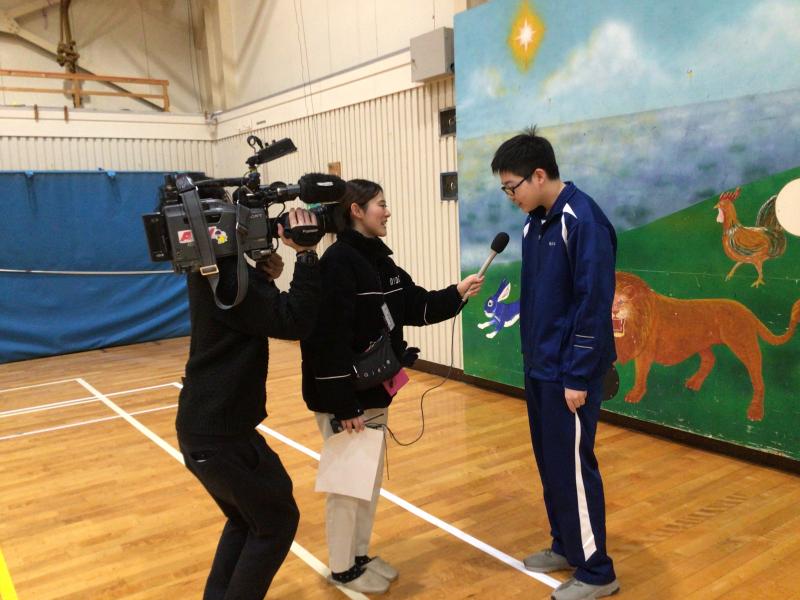テレビ局からインタビュー