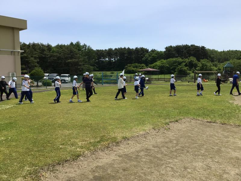 グラウンドへの避難③